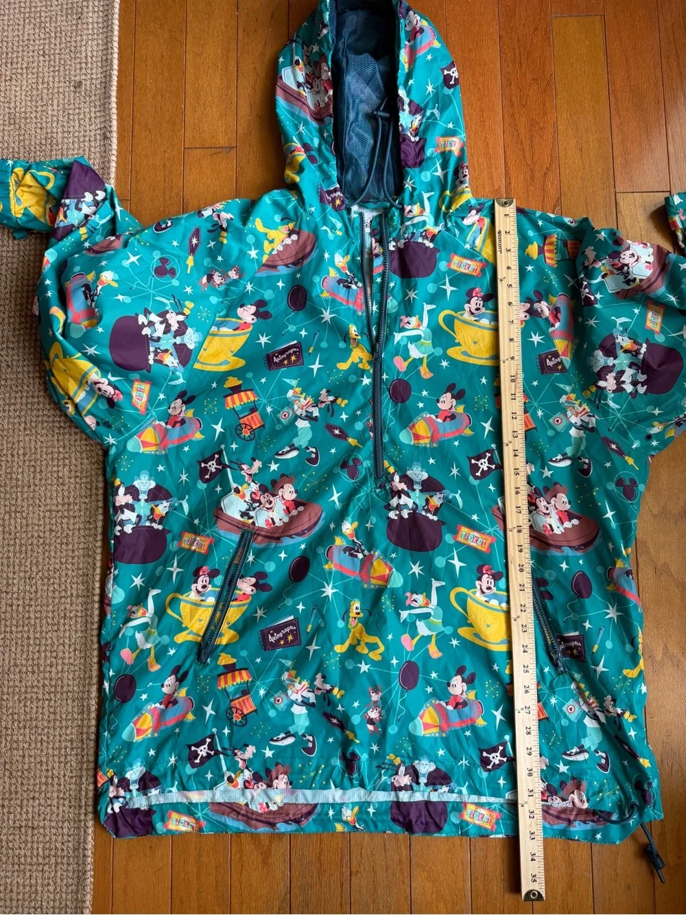 Disney Play in the Park Rain Coat Adult Size XXL Packable Windbreaker Unisex - Picture 6 of 8